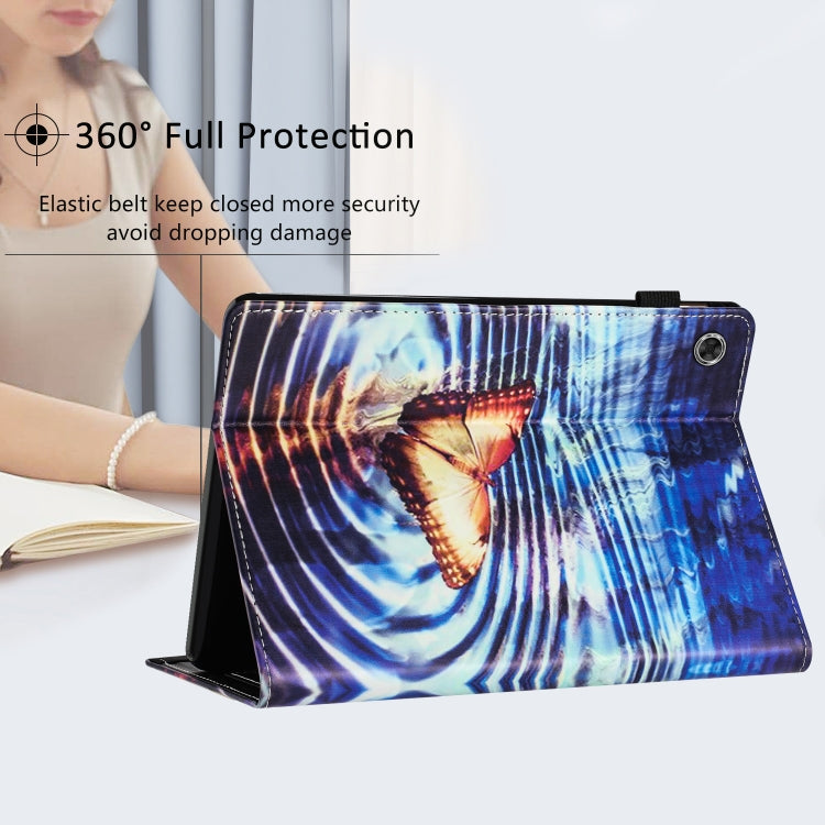 For Lenovo M10 Plus Sewing Litchi Texture Smart Leather Tablet Case(Butterfly)