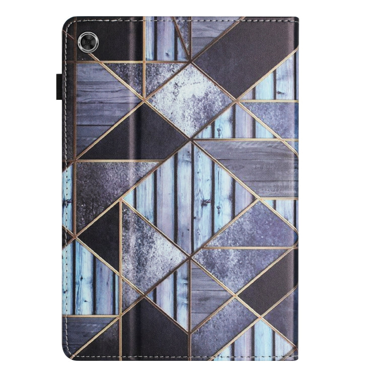 For Lenovo M10 Plus Sewing Litchi Texture Smart Leather Tablet Case(Marble)