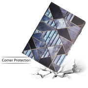 For Lenovo M10 Plus Sewing Litchi Texture Smart Leather Tablet Case(Marble)