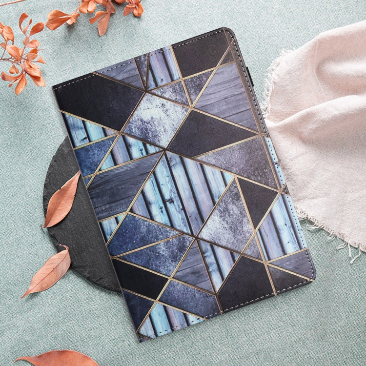 For Lenovo M10 Plus Sewing Litchi Texture Smart Leather Tablet Case(Marble)