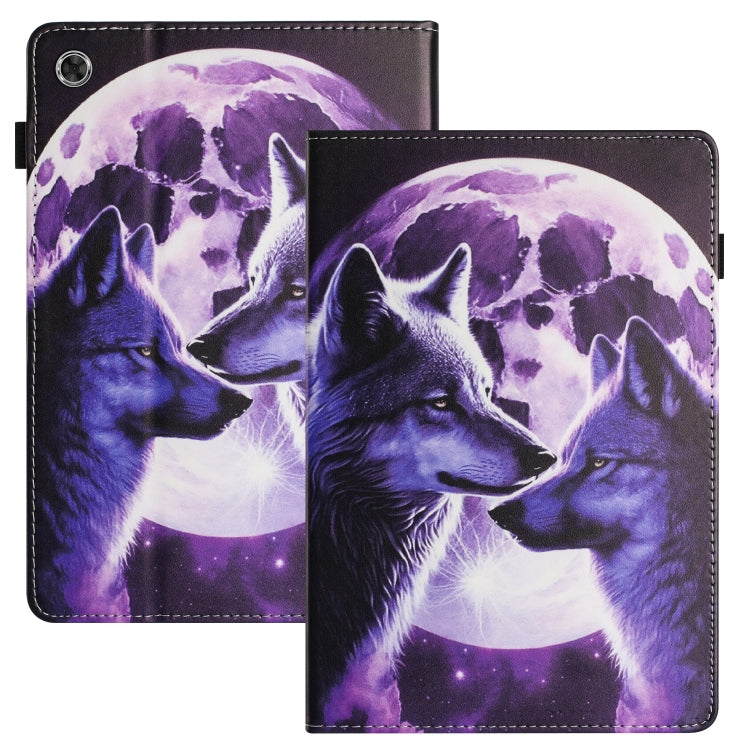 For Lenovo M10 Plus Sewing Litchi Texture Smart Leather Tablet Case(Wolf)