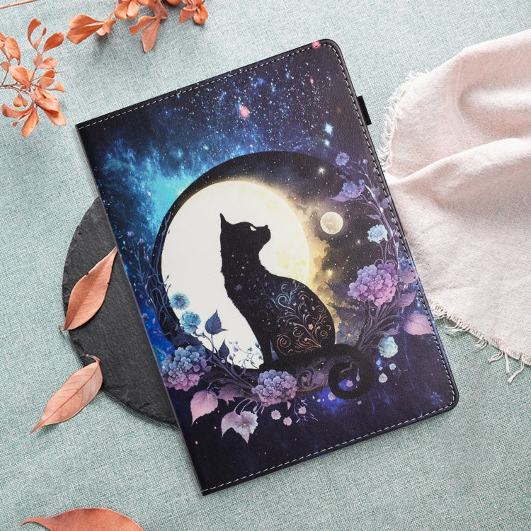 For Lenovo M10 Plus Sewing Litchi Texture Smart Leather Tablet Case(Cat)