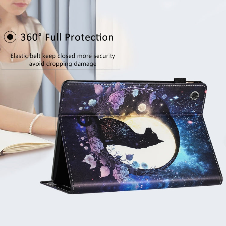 For Lenovo Tab M10 Plus 3rd Gen Sewing Litchi Texture Smart Leather Tablet Case(Cat)