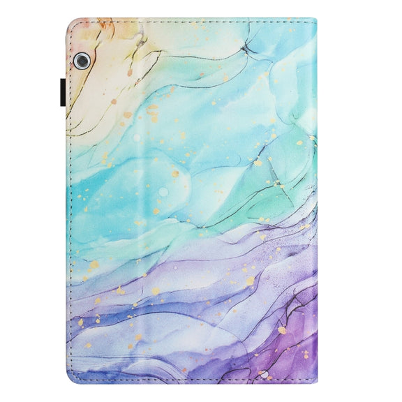 For Huawei MediaPad T5 10 Sewing Litchi Texture Smart Leather Tablet Case(Oil Painting)