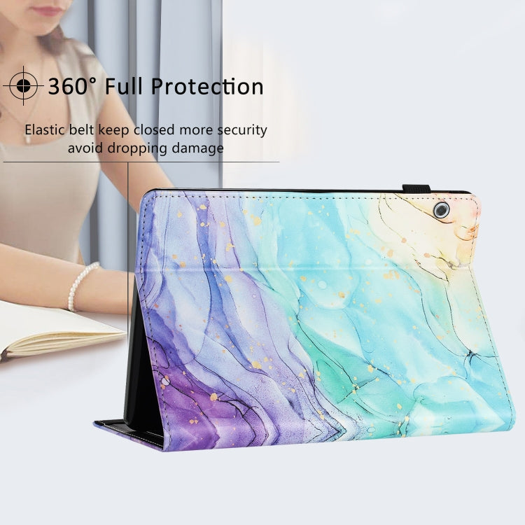 For Huawei MediaPad T5 10 Sewing Litchi Texture Smart Leather Tablet Case(Oil Painting)