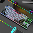 XUNFOX K10 87-Keys Rainbow Blacklit USB Wired Gaming Keyboard, Cable Length: 1.5m(Grey Black) - free shipping - PMC TechLife - Order now!