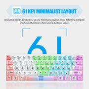 XUNFOX K30 Transparent 61-Keys Blacklit Wired Mechanical Keyboard, Cable Length: 1.5m(Black)