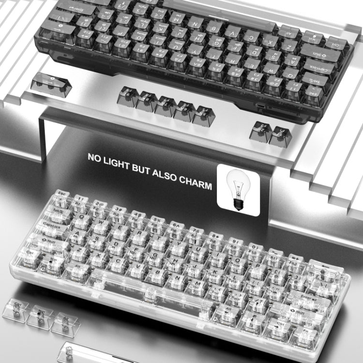 XUNFOX K30 Transparent 61-Keys Blacklit Wired Mechanical Keyboard, Cable Length: 1.5m(Black)