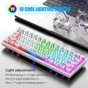 XUNFOX K30 Transparent 61-Keys Blacklit Wired Mechanical Keyboard, Cable Length: 1.5m(Black)