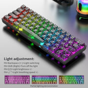 XUNFOX K30 Pro 2.4G + BT + Wired Transparent 61-Keys Mechanical White Axis Keyboard(Black)