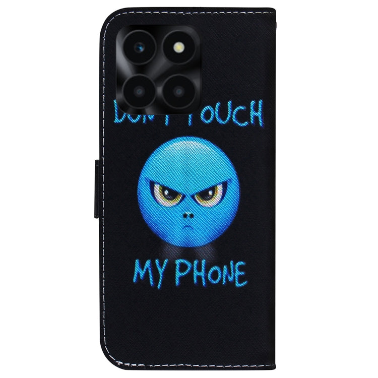 For Honor X6a Coloured Drawing Flip Leather Phone Case(Anger)