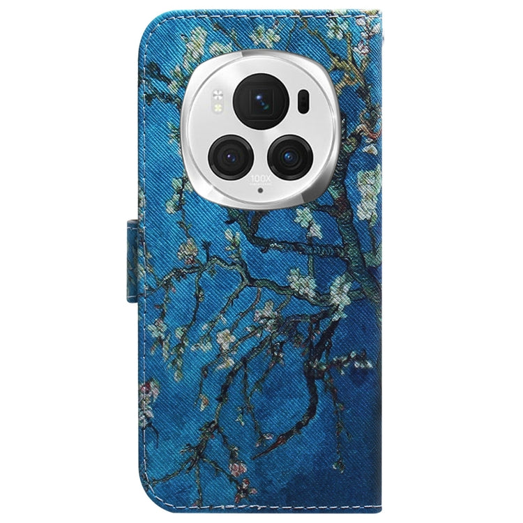 For Honor Magic6 Pro Coloured Drawing Flip Leather Phone Case(Apricot)