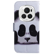 For Honor Magic6 Pro Coloured Drawing Flip Leather Phone Case(Panda)