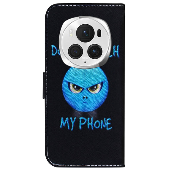 For Honor Magic6 Pro Coloured Drawing Flip Leather Phone Case(Anger)