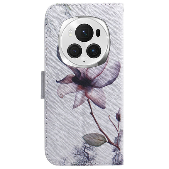 For Honor Magic6 Pro Coloured Drawing Flip Leather Phone Case(Magnolia)