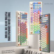 XUNFOX K82 Three-colors 94-Keys Blacklit USB Wired Gaming Keyboard, Cable Length: 1.5m(Lake Blue)