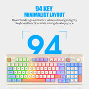 XUNFOX K82 Three-colors 94-Keys Blacklit USB Wired Gaming Keyboard, Cable Length: 1.5m(Bee)