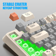 XUNFOX K82 Three-colors 94-Keys Blacklit USB Wired Gaming Keyboard, Cable Length: 1.5m(Lake Blue)