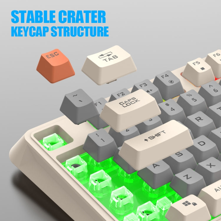 XUNFOX K82 Three-colors 94-Keys Blacklit USB Wired Gaming Keyboard, Cable Length: 1.5m(Lake Blue)