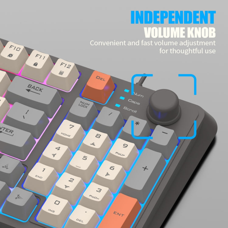 XUNFOX K82 Three-colors 94-Keys Blacklit USB Wired Gaming Keyboard, Cable Length: 1.5m(Lake Blue)