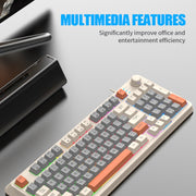 XUNFOX K82 Three-colors 94-Keys Blacklit USB Wired Gaming Keyboard, Cable Length: 1.5m(Lake Blue)