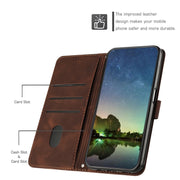 For OPPO A54 / A74 / A93 Dream Triangle Leather Phone Case with Lanyard(Brown)
