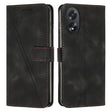 For OPPO A38 Dream Triangle Leather Phone Case with Lanyard(Black) - A38 Cases by PMC TechLife | Online Shopping South Africa | PMC TechLife | Buy Now Pay Later Mobicred