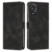 For OPPO A38 Dream Triangle Leather Phone Case with Lanyard(Black)