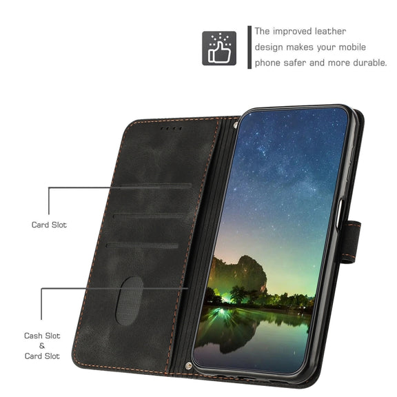 For OPPO A38 Dream Triangle Leather Phone Case with Lanyard(Black)