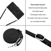 For OPPO A38 Dream Triangle Leather Phone Case with Lanyard(Black)