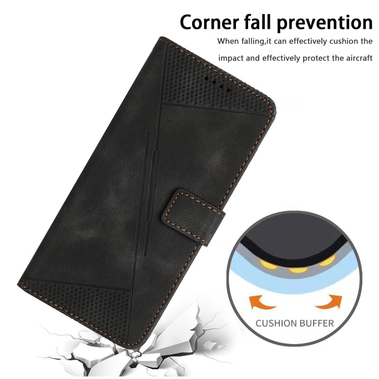 For OPPO A38 Dream Triangle Leather Phone Case with Lanyard(Black)