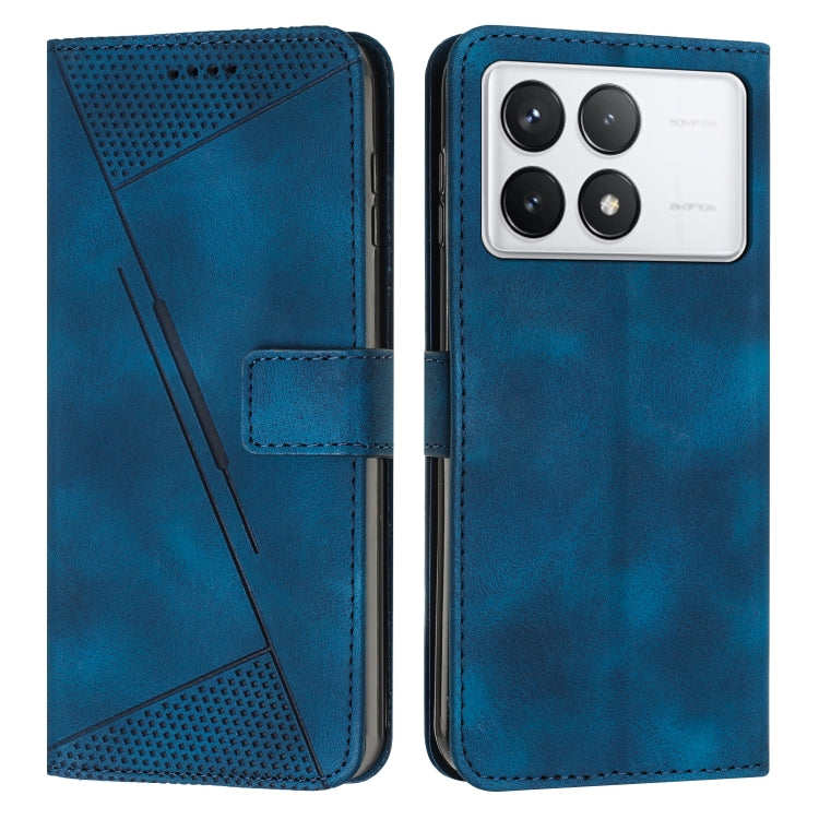 For Xiaomi Redmi K70 / K70 Pro Dream Triangle Leather Phone Case with Lanyard(Blue)