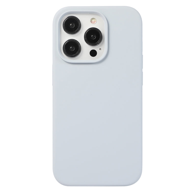 For iPhone 15 Pro Liquid Silicone Phone Case(Blue Grey)