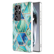 For Samsung Galaxy S25 Ultra 5G Electroplating Splicing Marble TPU Phone Case(Green) - Galaxy S25 Ultra 5G Cases by PMC Jewellery | Online Shopping South Africa | PMC Jewellery | Buy Now Pay Later Mobicred