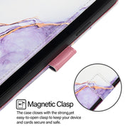 For Honor Magic6 Pro PT003 Marble Pattern Flip Leather Phone Case(White Purple)