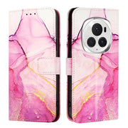 For Honor Magic6 Pro PT003 Marble Pattern Flip Leather Phone Case(Pink Purple Gold)