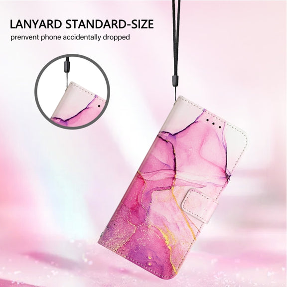 For Honor Magic6 Pro PT003 Marble Pattern Flip Leather Phone Case(Pink Purple Gold)