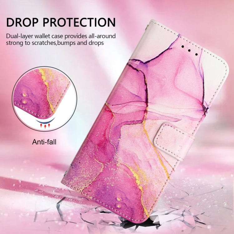 For Honor Magic6 Pro PT003 Marble Pattern Flip Leather Phone Case(Pink Purple Gold)