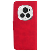 For Honor Magic6 Pro Skin Feel Pure Color Flip Leather Phone Case(Red)