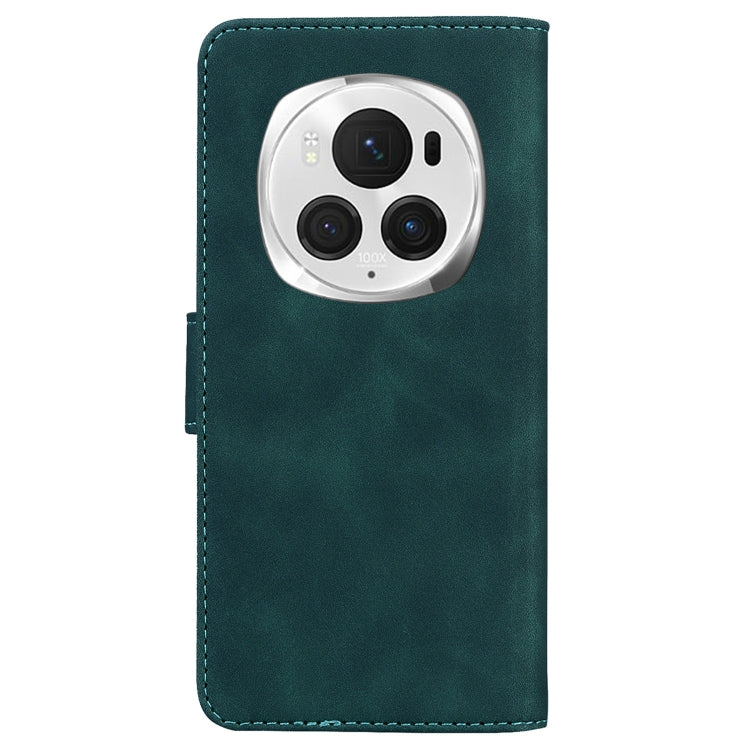 For Honor Magic6 Pro Skin Feel Pure Color Flip Leather Phone Case(Green)