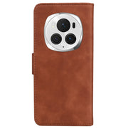 For Honor Magic6 Pro Skin Feel Pure Color Flip Leather Phone Case(Brown)