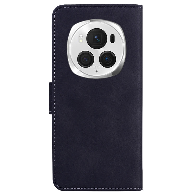 For Honor Magic6 Pro Skin Feel Pure Color Flip Leather Phone Case(Black)