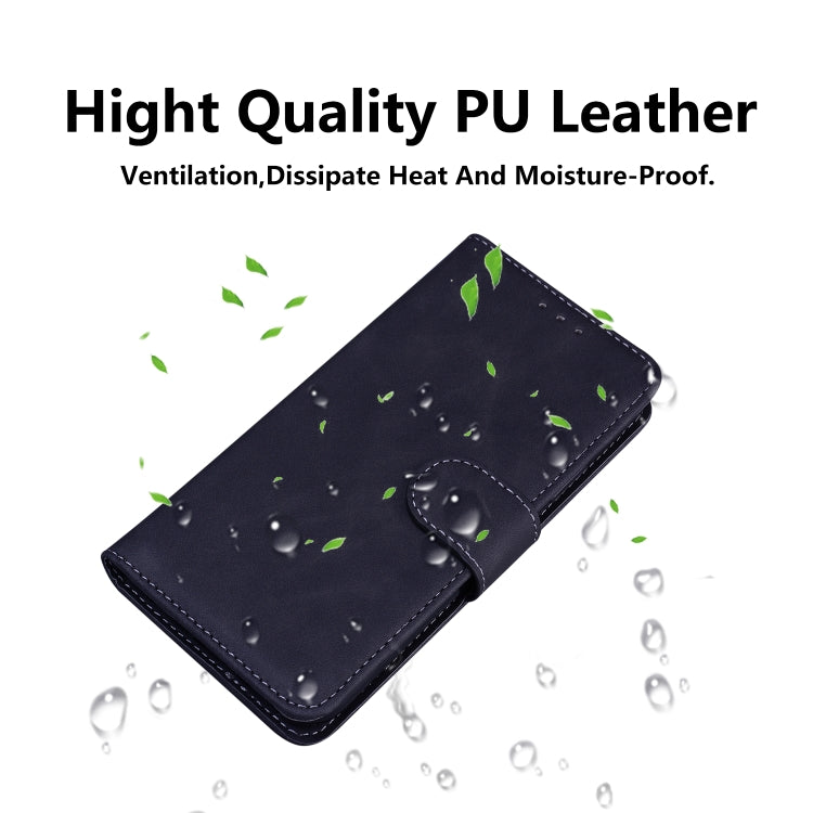 For Honor Magic6 Pro Skin Feel Pure Color Flip Leather Phone Case(Black)
