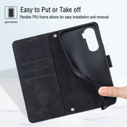 For Honor 90 Lite Skin-feel Embossed Leather Phone Case(Black)