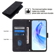 For Honor 90 Lite Skin-feel Embossed Leather Phone Case(Black)