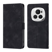 For Honor Magic6 Pro 5G Global Skin-feel Embossed Leather Phone Case(Black)