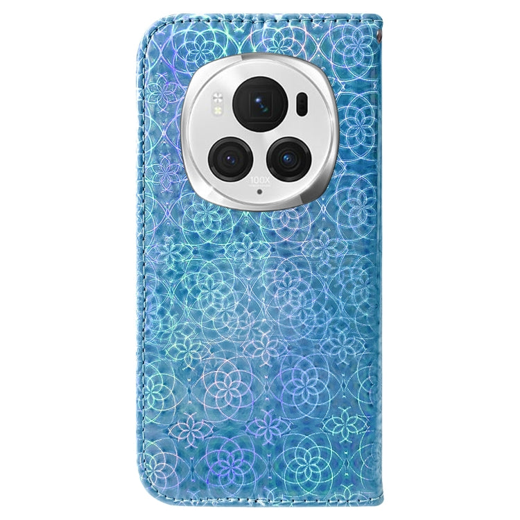 For Honor Magic6 Pro Colorful Magnetic Buckle Leather Phone Case(Blue)