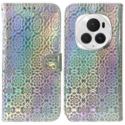For Honor Magic6 Pro Colorful Magnetic Buckle Leather Phone Case(Silver)