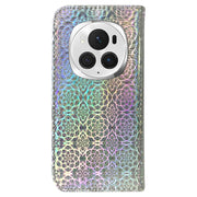 For Honor Magic6 Pro Colorful Magnetic Buckle Leather Phone Case(Silver)