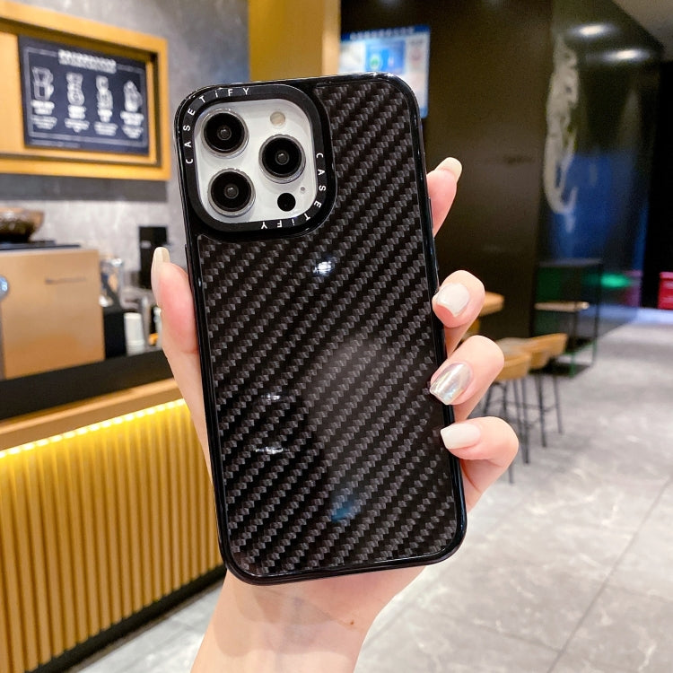 For iPhone 15 Pro Max Armor Carbon Fiber TPU + PC Phone Case(Black)
